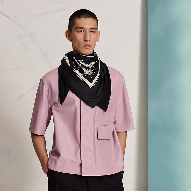 Hybride Ex-Libris scarf 90 - Black | Hermès Mainland China